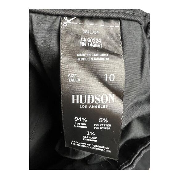 Hudson Womens Jeans 10 Black denim Casual Basic Emo Preppy Straight Classic - Picture 4 of 6